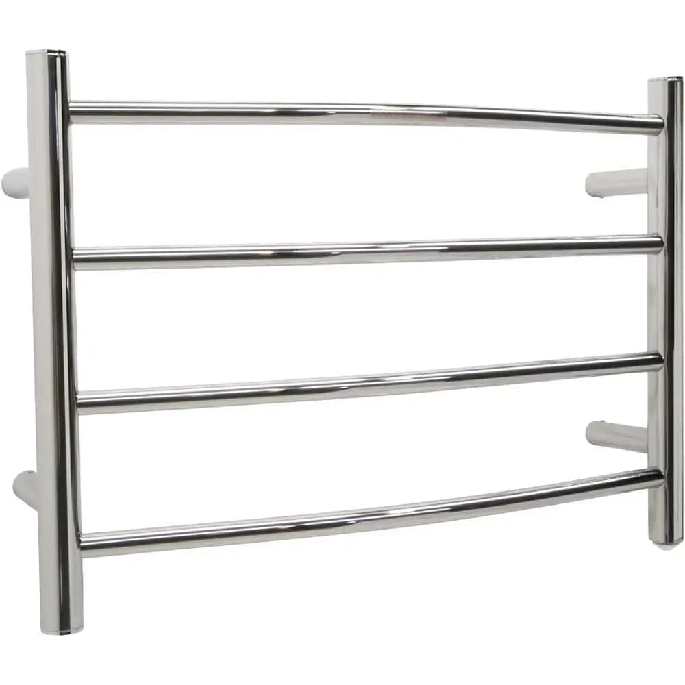 Scaldasalviette da parete Glow a 4 barre in nichel spazzolato, scaldasalviette elettrico da 40W a risparmio energetico, scaldasalviette in acciaio inossidabile