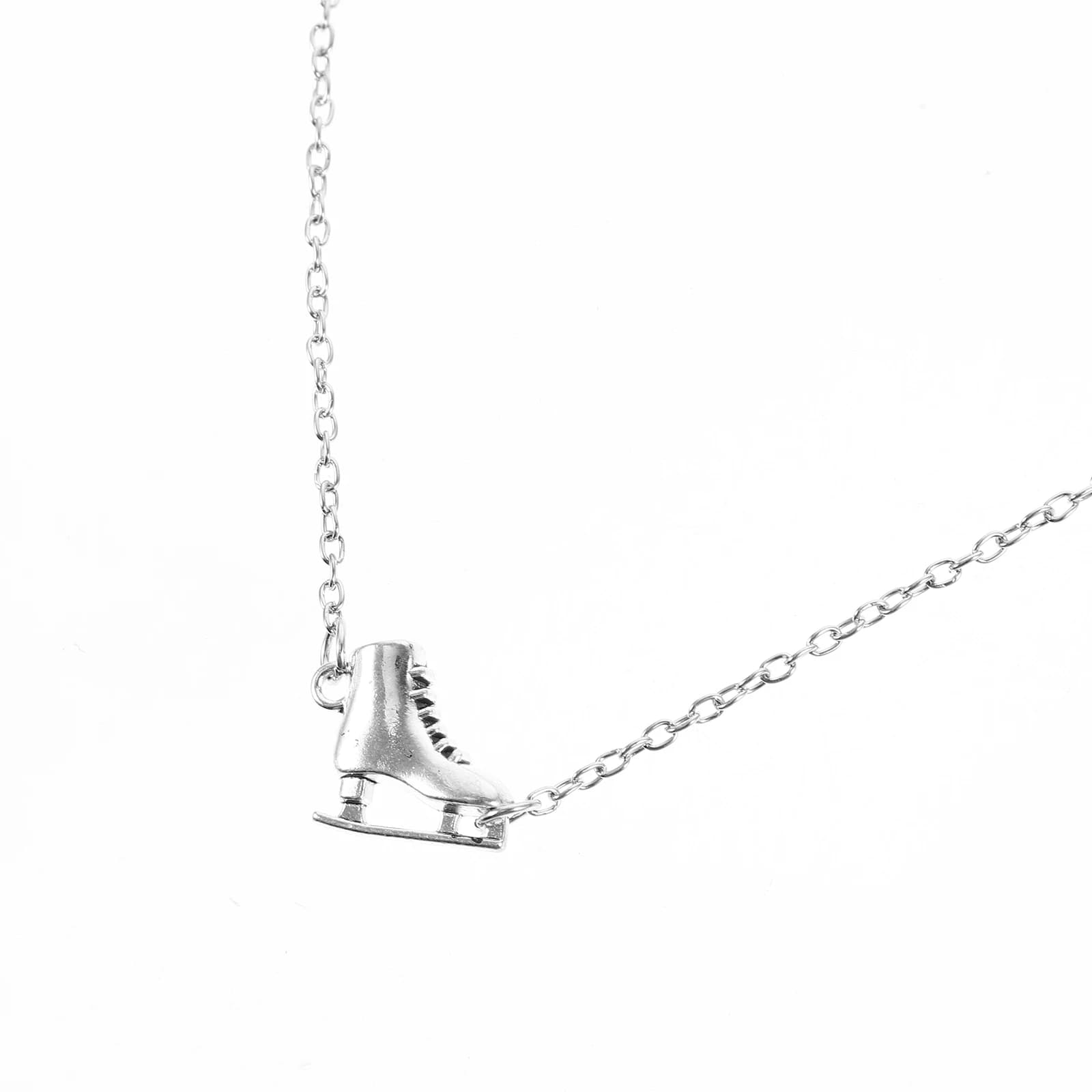 Collana con pattini da ghiaccio Ciondolo Pattinaggio Catena di metallo Chic Accessori invernali Scarpe Gioielli Figura per ragazze