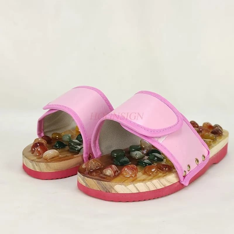 acupressure slippers Agate Stone Reflexology Massage Acupuncture Massager Health Care Shoes Summer Sandals Slippers Women