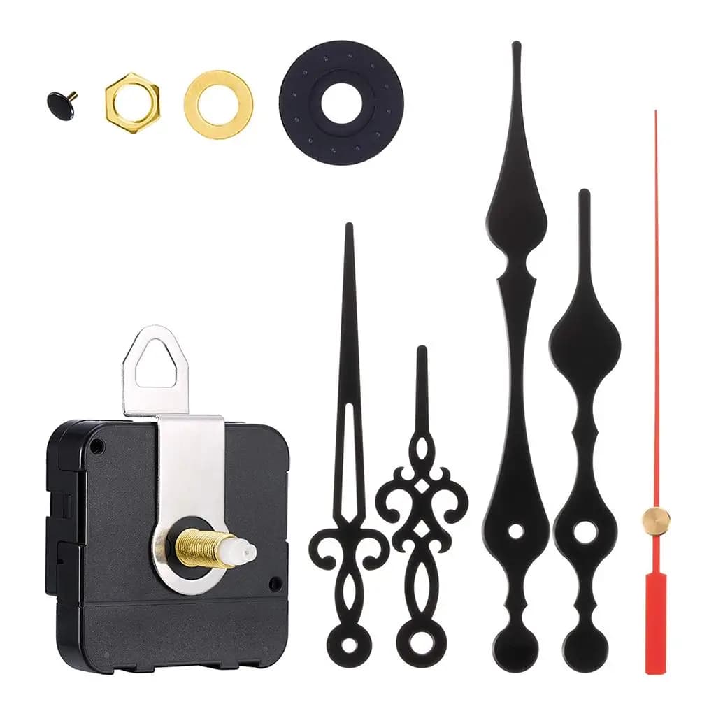 Movement Kit in Molla al Quarzo with Long Tree and Aluminium Hands for Repair Home Wall Clocks and Office and Artistic Projects