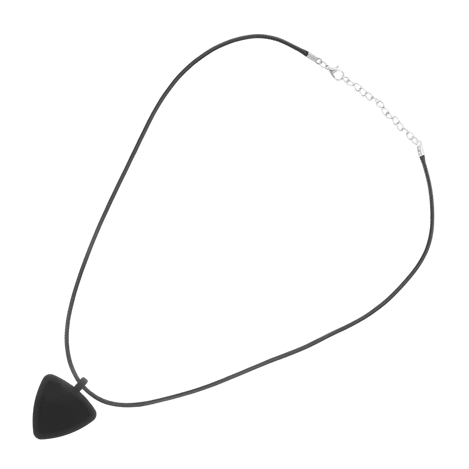 Guitar Pick Holder Necklace Silicone Triangle Pendant Slot Storage Hanging Strap for Acoustic Electric Guitar