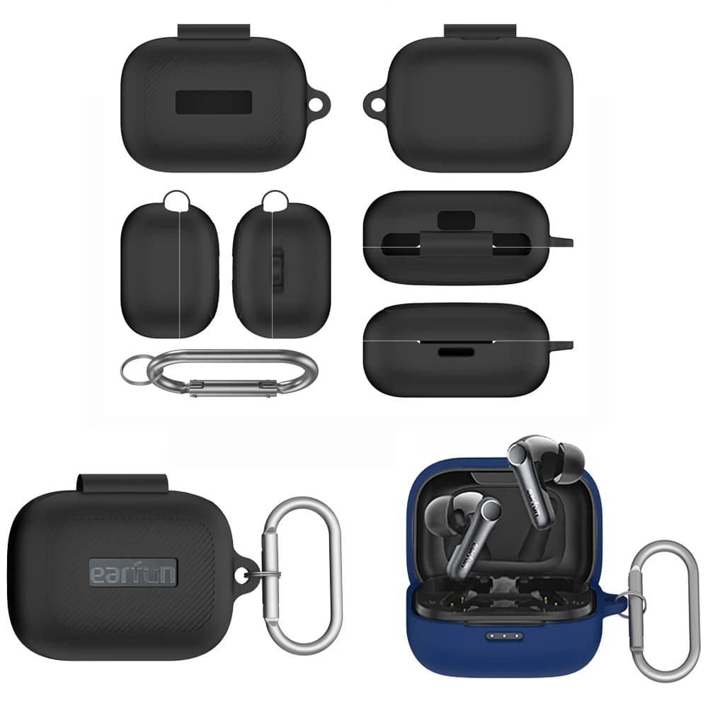 Headphone Silicone Case Cover for EarFun Air Pro4 Wireless Earbuds Case Shockproof Protective Sleeve with Hook Accessories