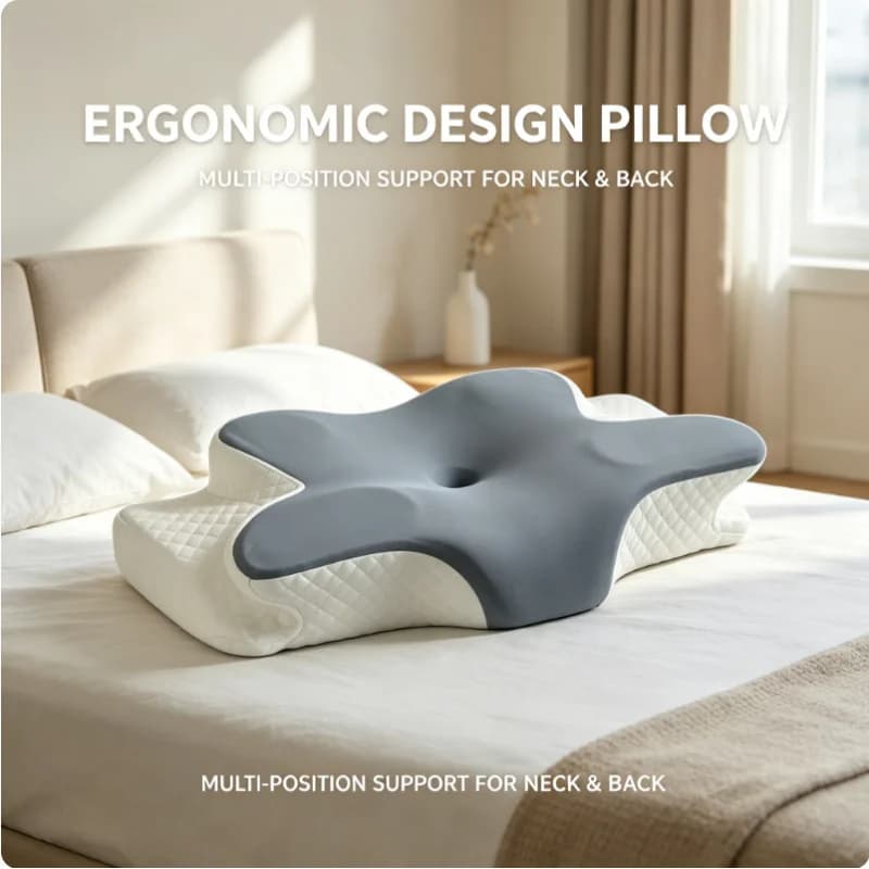 Cuscino Cervicale in Memory Foam Rinfrescante, Ortopedico per il Dolore al Collo, Ergonomico e Traspirante per Tutte le Posizioni di Sonno