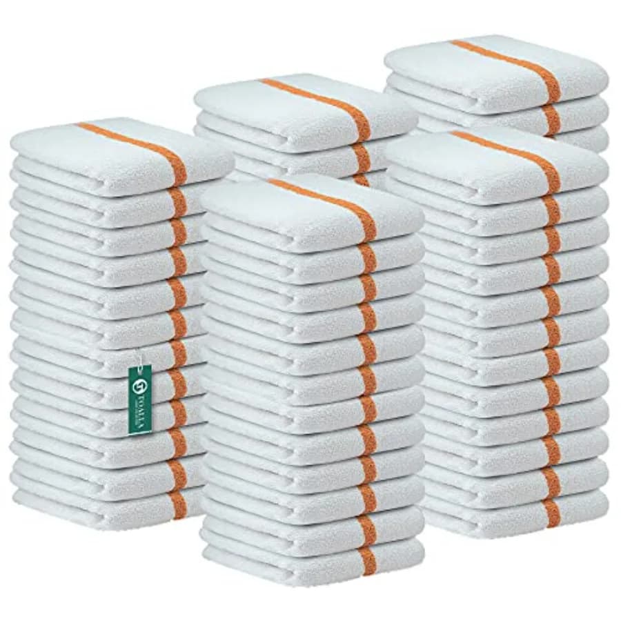 Panni da Bar 10 libbre 16x19 Confezione da 60 100% Cotone a Doppia Cucitura Pronti all'Uso Super Assorbenti per Cucina e Stoviglie