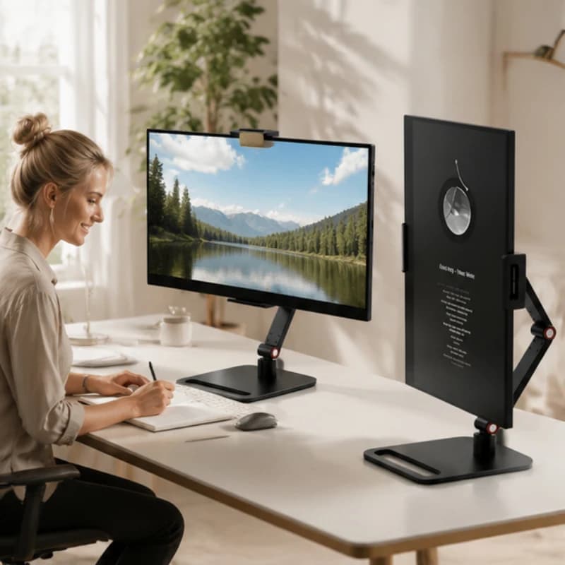 Supporto Espandibile Portatile per Monitor, Supporto Regolabile a Morsetto per Laptop, Gaming Desktop, Telefono e Schermo Verticale, Salvaspazio