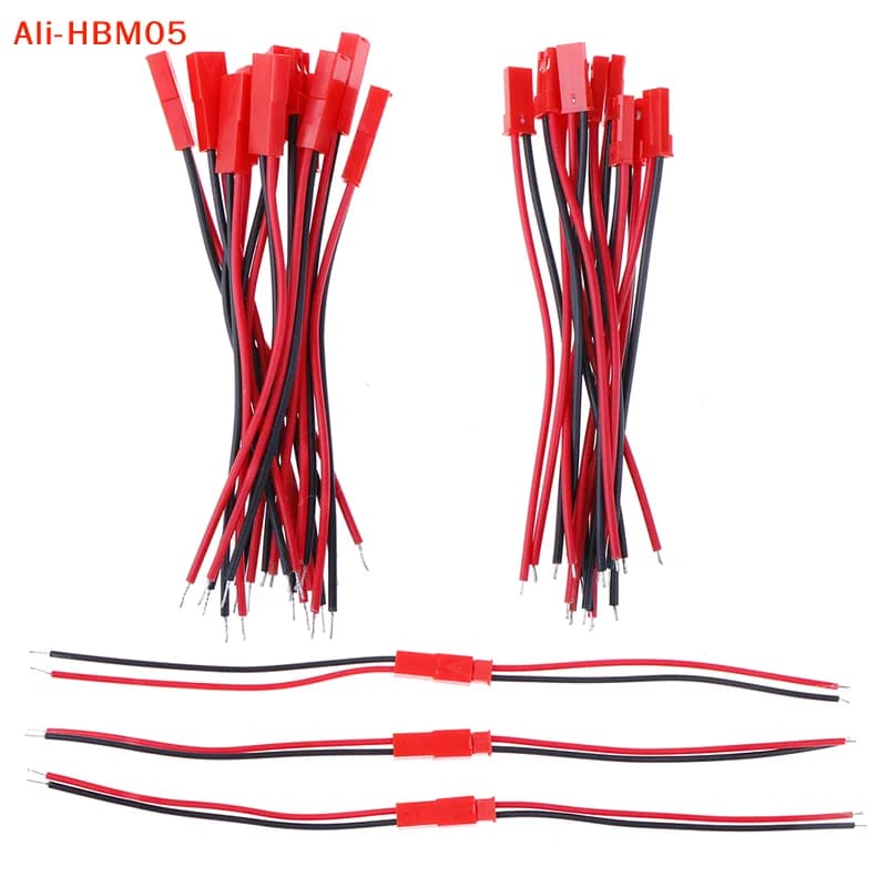 (HB05)10Pair 22 AWG JST Plug Connector 2Pin Male Female Plug Connector Cable Wire For LED Lamp Strip RC Toy Battery Adapter 10cm