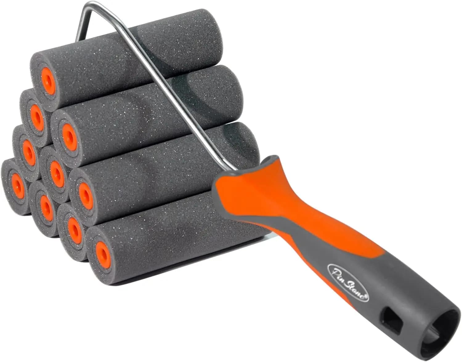 Kit Rullo per Pittura in Schiuma da 4 Pollici con Bordi Concavi per Finitura Precisa su Pareti, Armadi, Porte, Mobili e Cornici
