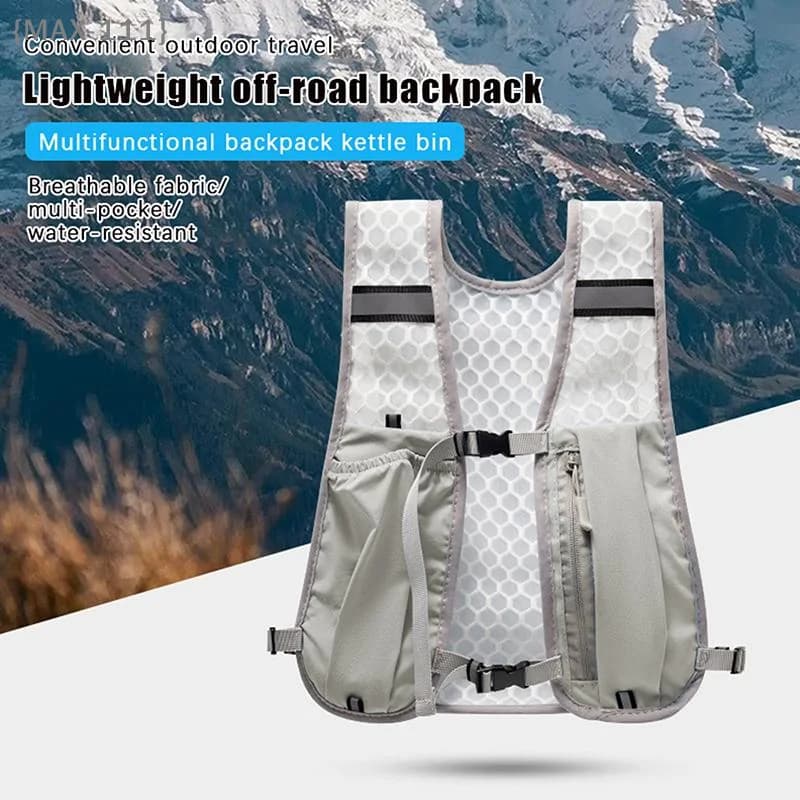 For Biking Running Storage Vest Lightweight Running Vest Reflective Hydration Water Chest Pack With Phone Storage Pocket【W1】