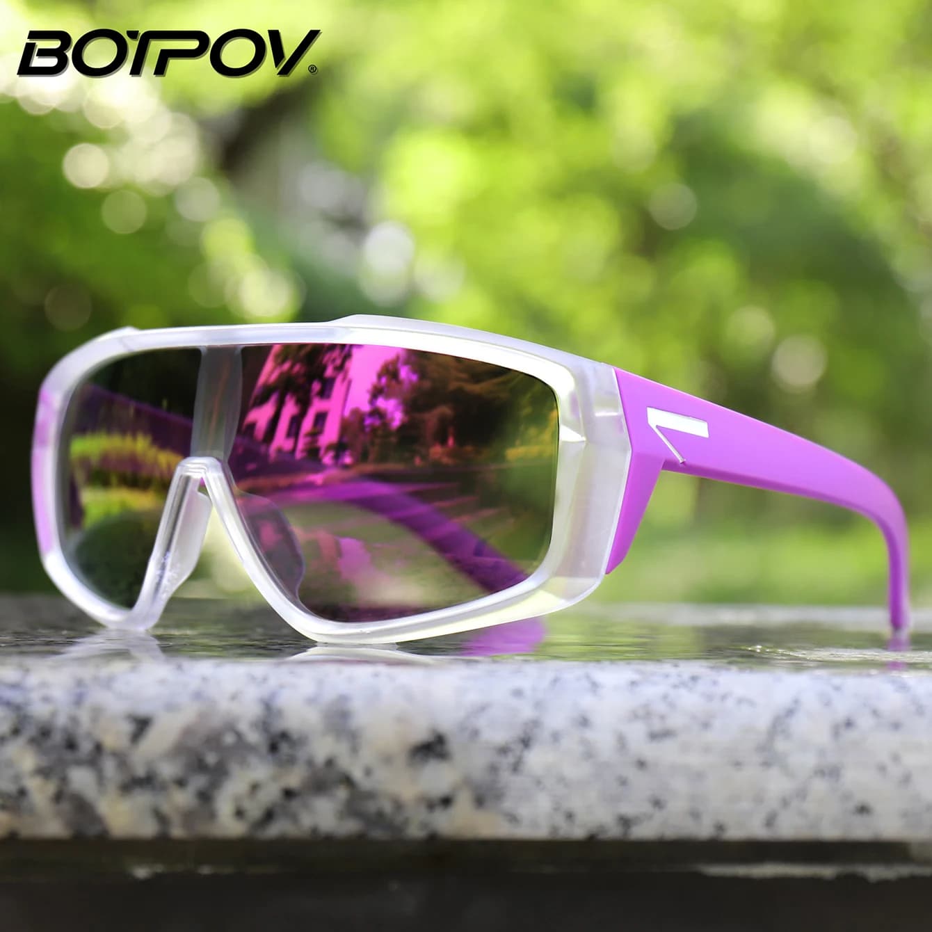 Unisex Large Frame Colorful Sunglasses, Fashion Glasses for Hiking Travel Riding Running