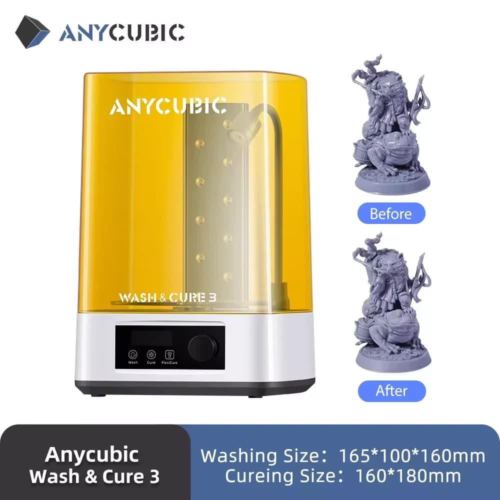 ANYCUBIC Wash & Cure 3 AE Version For Mars Photon Mono 2 3D printer models LCD SLA DLP resin cleaning machine UV 2 in 1