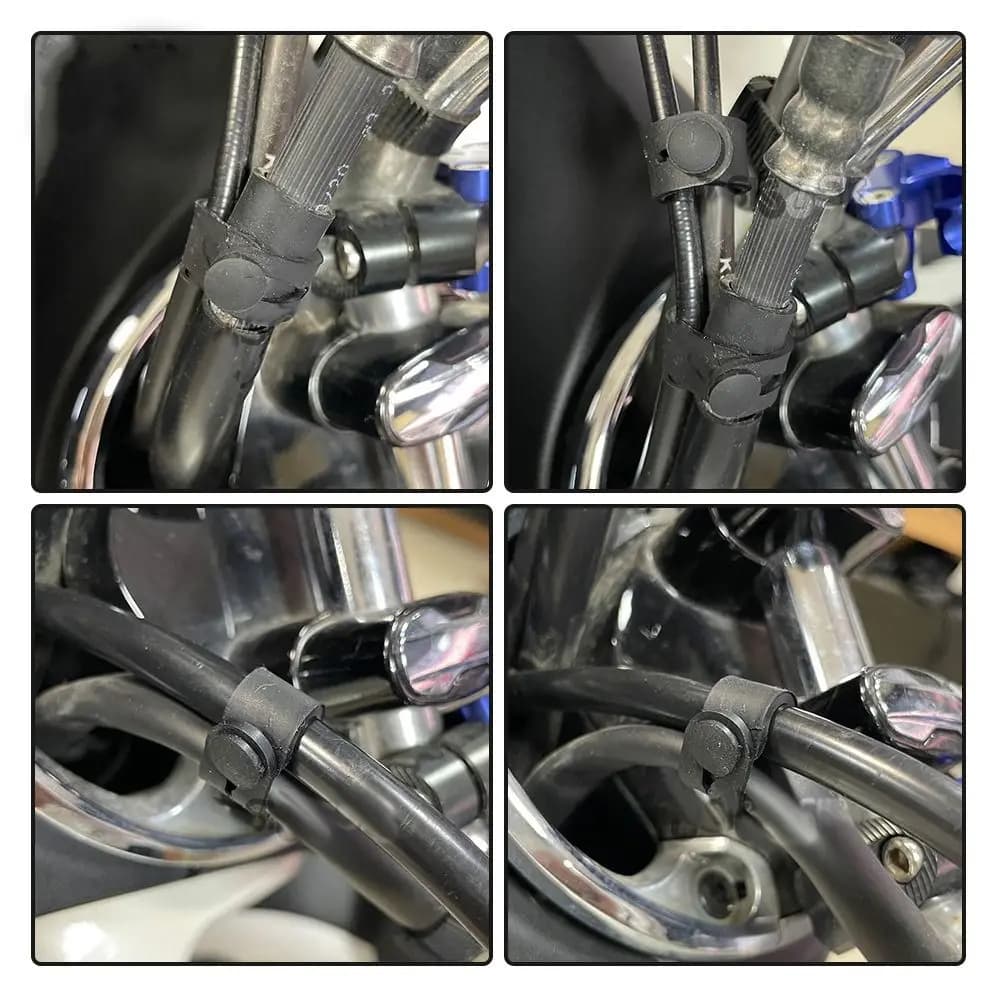 6/12 Pezzi Fascette Nere per Cavi Moto, Accessori di Modifica, Cinghie di Fissaggio in Gomma, Elastici per Riparazioni