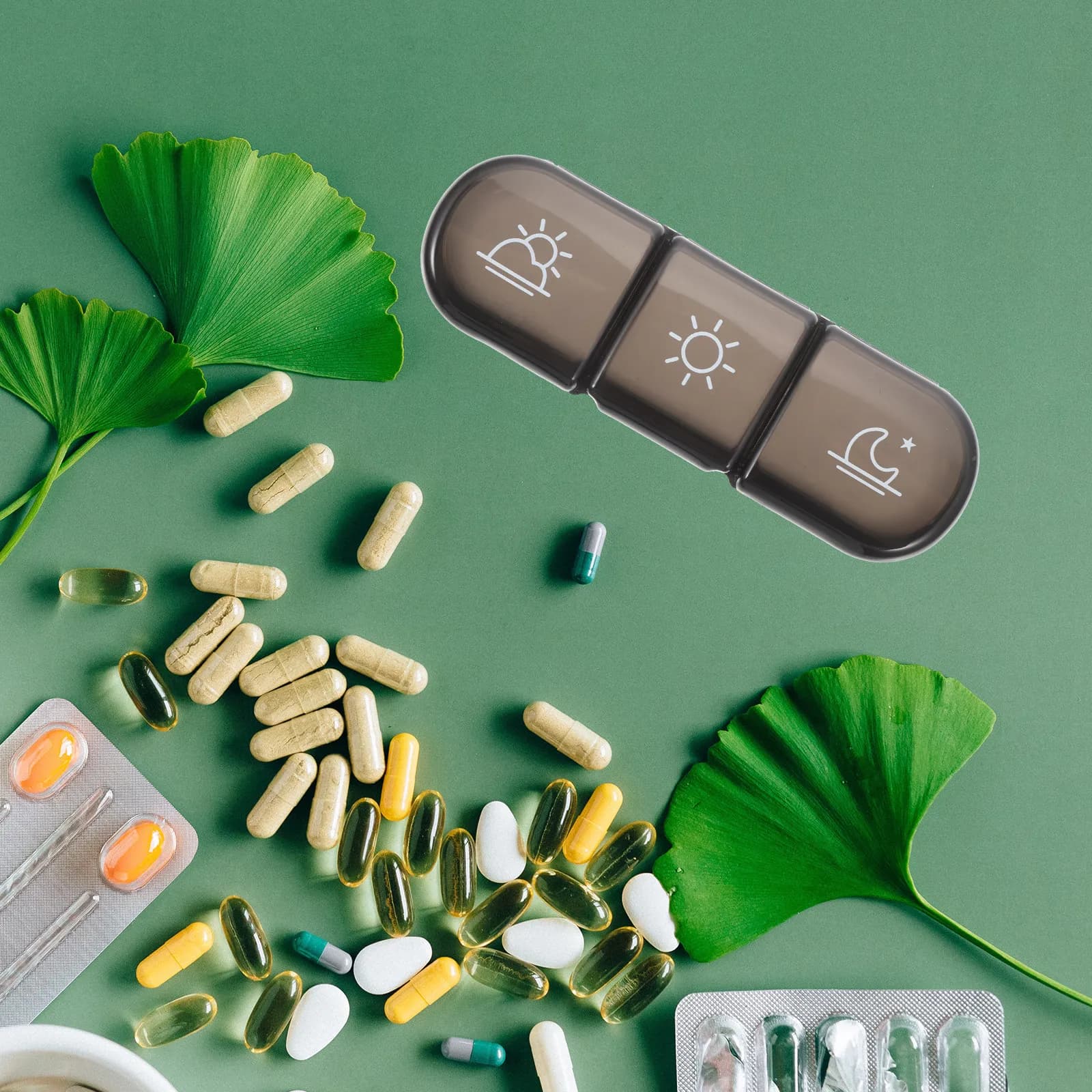 Organizzatore Portatile Settimanale per Pillole con 21 Scomparti, Contenitore Compatto per Medicinali, Dispenser da Viaggio per Vitamine e Integratori