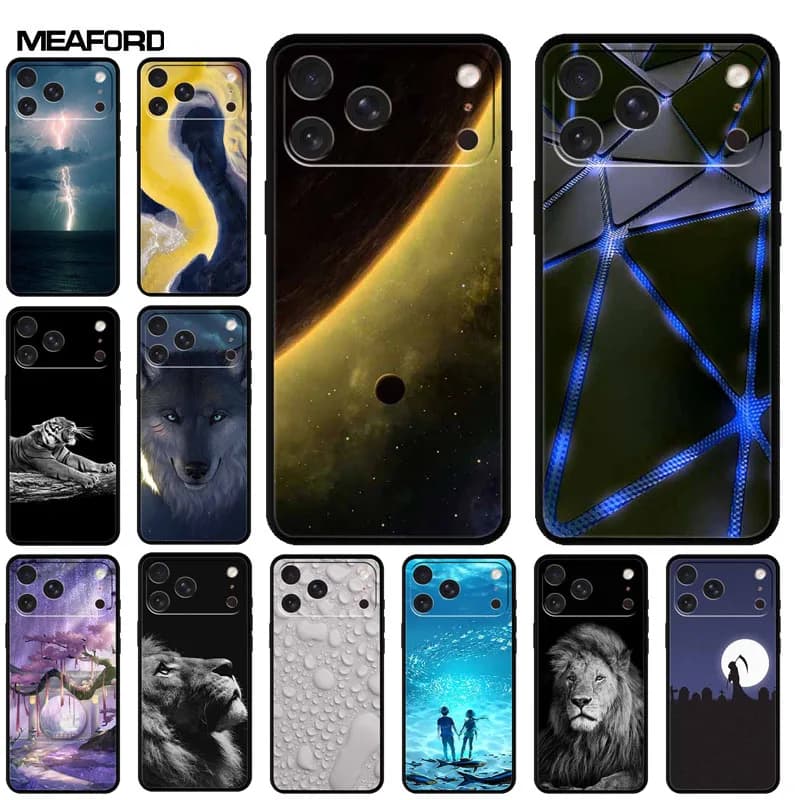 Custodia per iPhone 17 16 13 mini 15 14 Pro Max Cover Posteriore Coque 16e 17 Air 15 Plus Protettiva Antiurto Bumper Funda Capa