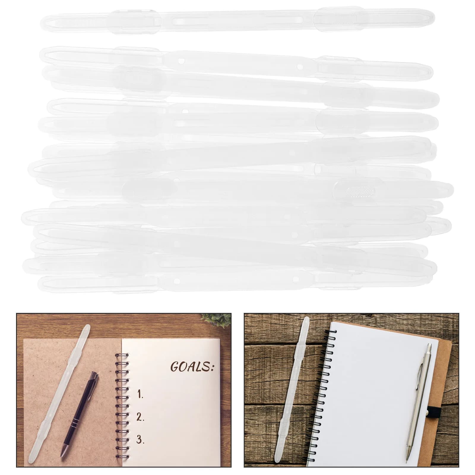 20 Pezzi Inserti in Plastica per Rilegatura Quaderni, Agende, Scrapbook, Diari - Meccanismo a Clip Robusto e Affidabile, Facile da Usare