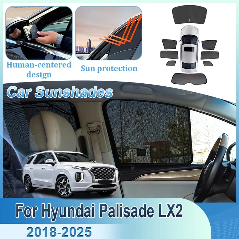 Accessori Auto per Hyundai Palisade LX2 MK1 2018-2025, Tendina Parasole a Rete per Auto, Protezione UV, Tendina Magnetica per Parabrezza