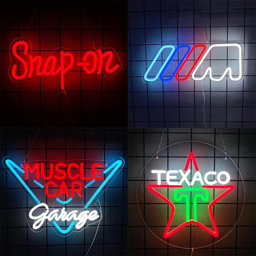 Insegne al neon a led della serie di servizi per auto da garage, utilizzate nei negozi di riparazione auto, accessori per garage, bar, decorazioni artistiche per grotte da uomo, alimentate tramite USB.