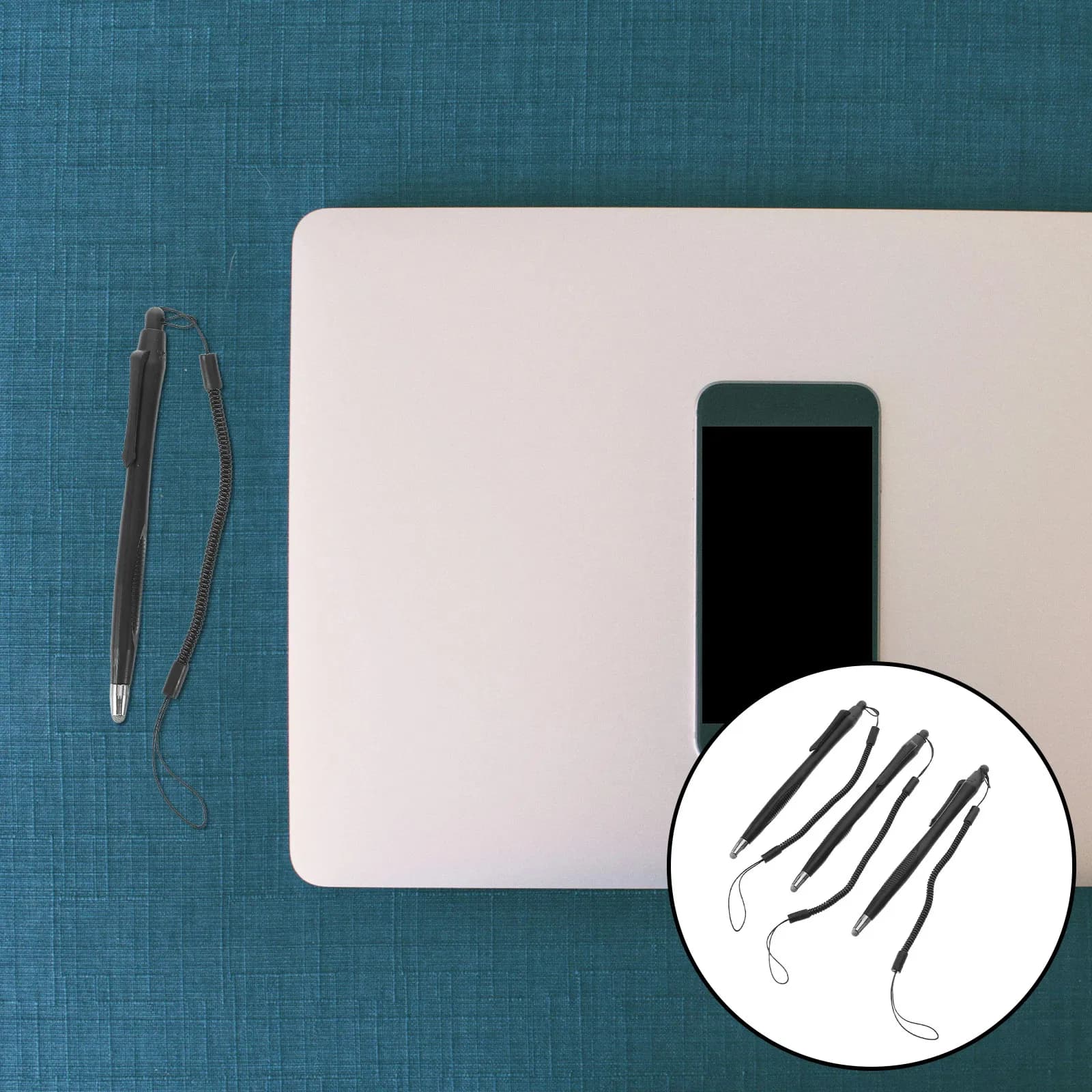 Penne stilo touchscreen da 3 pezzi, penne capacitivi antiscivolo, accessori per tablet con punta fine, per disegno su cellulare e laptop