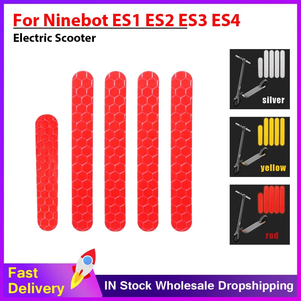 Adesivo riflettente per Ninebot ES1 ES2 ES3 ES4 Striscia di avvertimento di sicurezza di guida Accessori per scooter elettrici Decora la parte adesiva