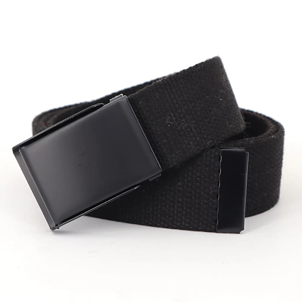 Reversible Buckle Canvas Belt Trendy Casual Sports Outdoor Fabric for Jeans Men Women Teens Young Adults