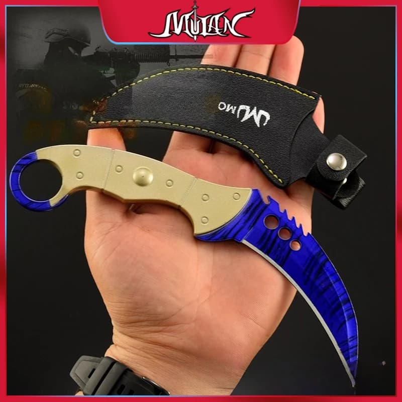 20 CM Go Go Periferiche di gioco Coltello ad artiglio con fodero Modello di arma artigianale in metallo Ornamenti da scrivania da collezione Puntelli Cosplay Giocattolo per ragazzo