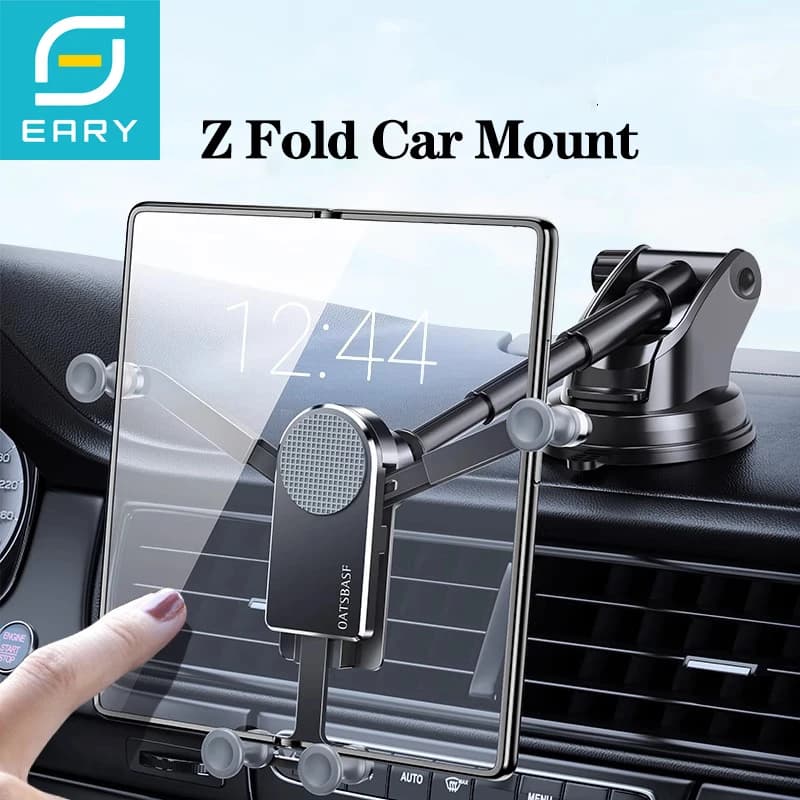 Eary per Galaxy Z Fold 6 5 Supporto per auto Gravity Custodia spessa Supporto per telefono amichevole per Samsung Z Fold 6 5 4 3 S25 S24 iPhone 16 15 14