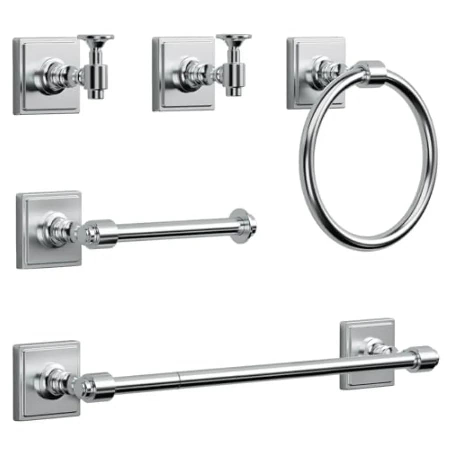 Set di Accessori per Bagno 5 Pezzi, Portasciugamani da Parete in Acciaio Inox SUS304 24 Pollici