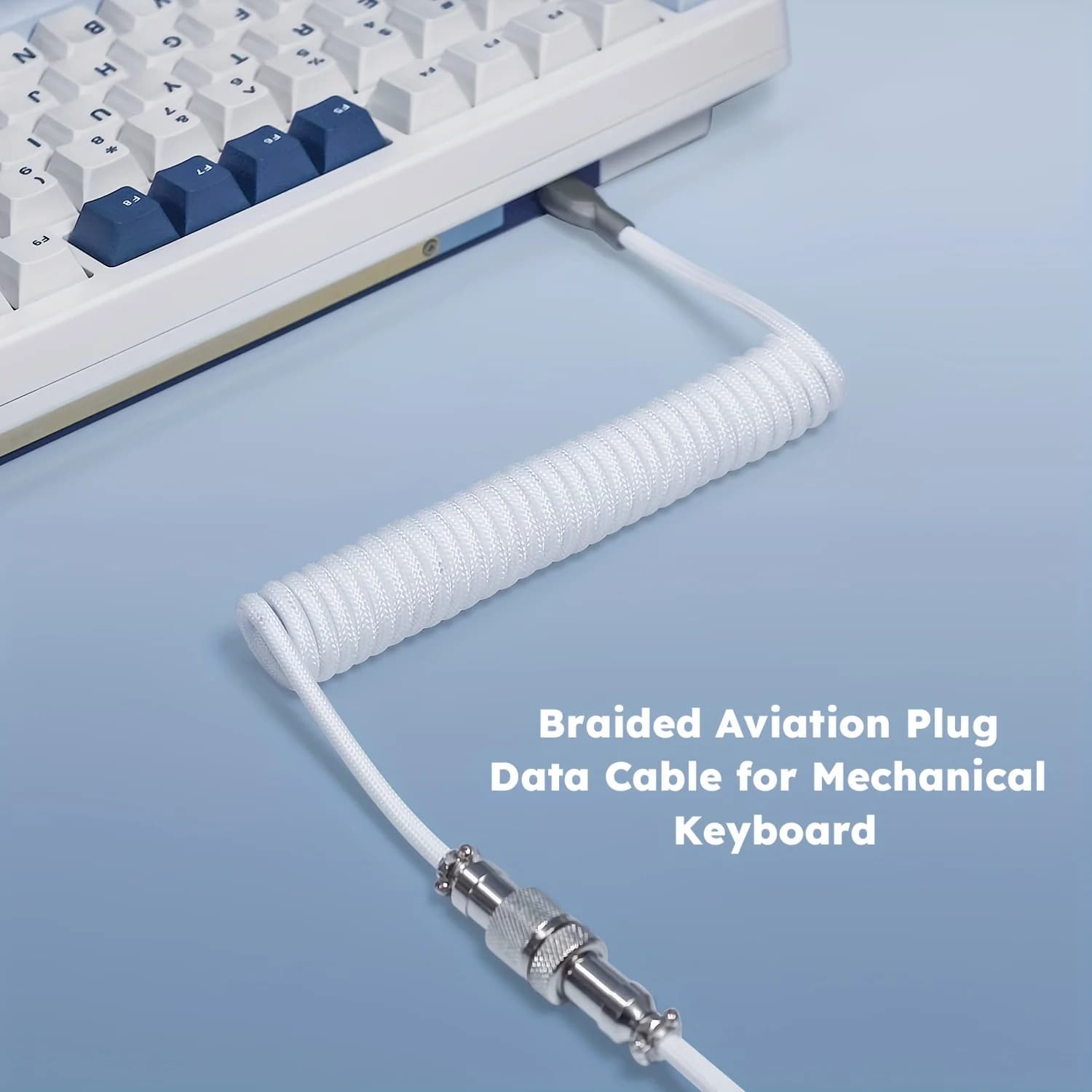 Cavo a spirale per tastiera meccanica Tipo C Porta USB Cavo a spirale pilota Accessori per tastiera da gioco per computer desktop 1,5 m 59 pollici