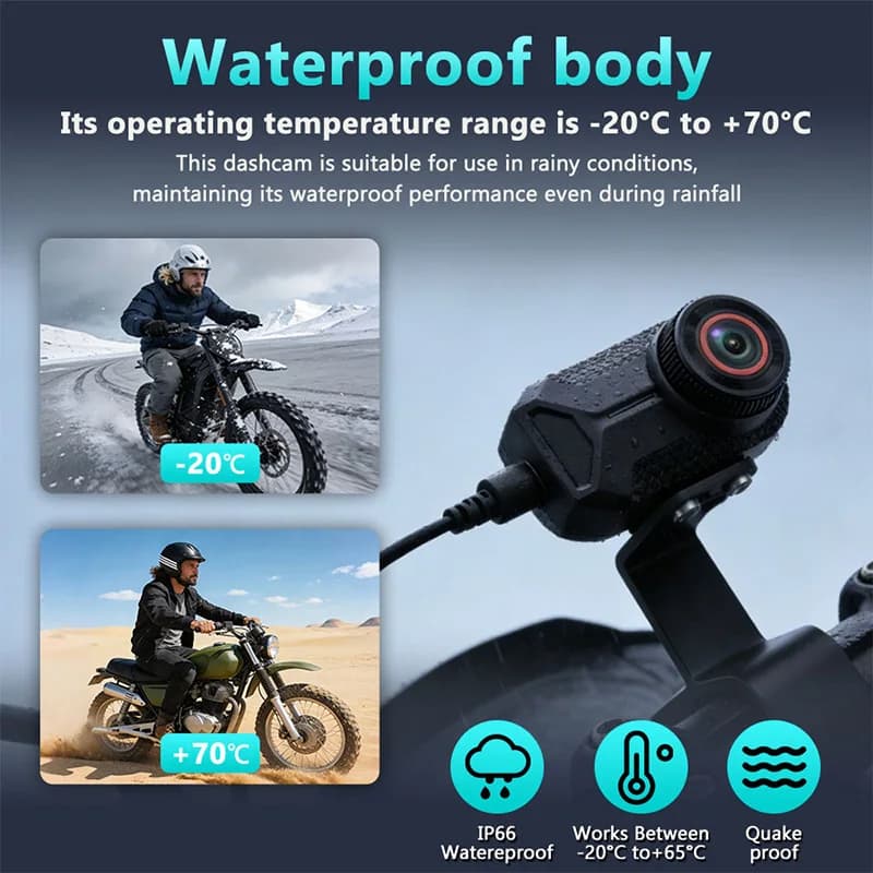 DVR 2K 30fps camera for Moto, Dash Cam for Mountain Bike, Motorcycle Helmet Camera, Black Box for Exterior