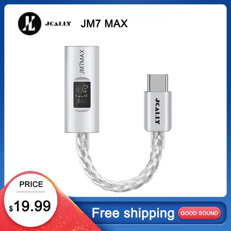 JCALLY JM7MAX Type-C Portable DAC and AMP Adapter for HiFi digital headphones from USB to 3.5 mm for Android/Apple phone calls