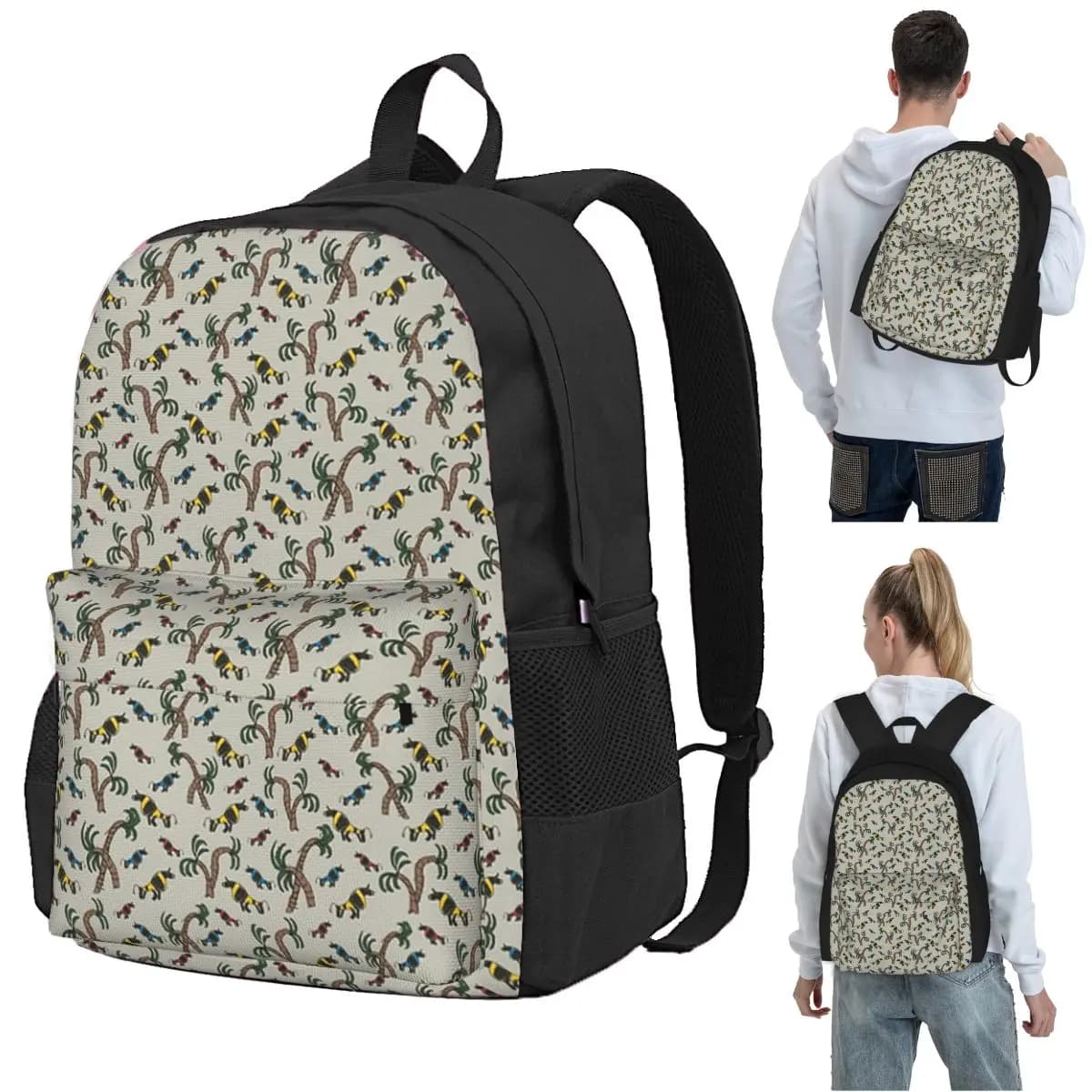 Zaino Colorful Bulls per studenti, borsa per libri, borsa da scuola per bambini, borsa a tracolla per laptop per ragazzi e ragazze