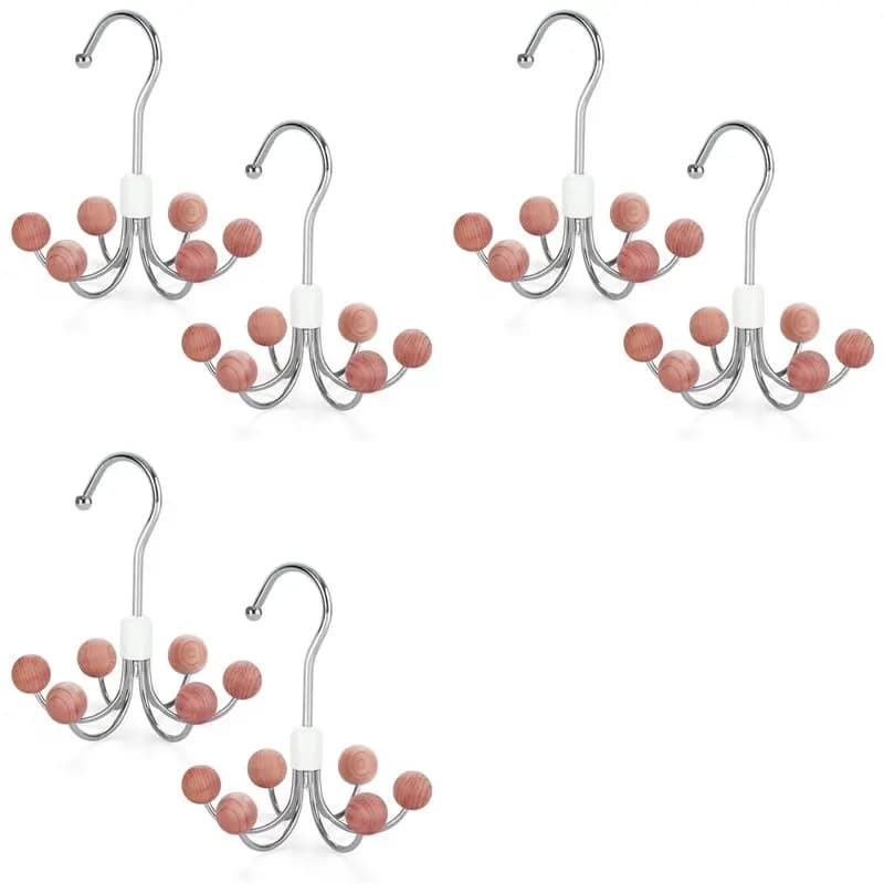 【GIORNO DEL GIORNO DI GRAZIA DI DEO GRADO】Confezione da 6 appendiabiti per felpe con 6 palline, 360 ° Gancio Girevole per Borse, Appendiabiti per Sciarpe, Ganci per Armadio, Organizzatore per Borse, Br