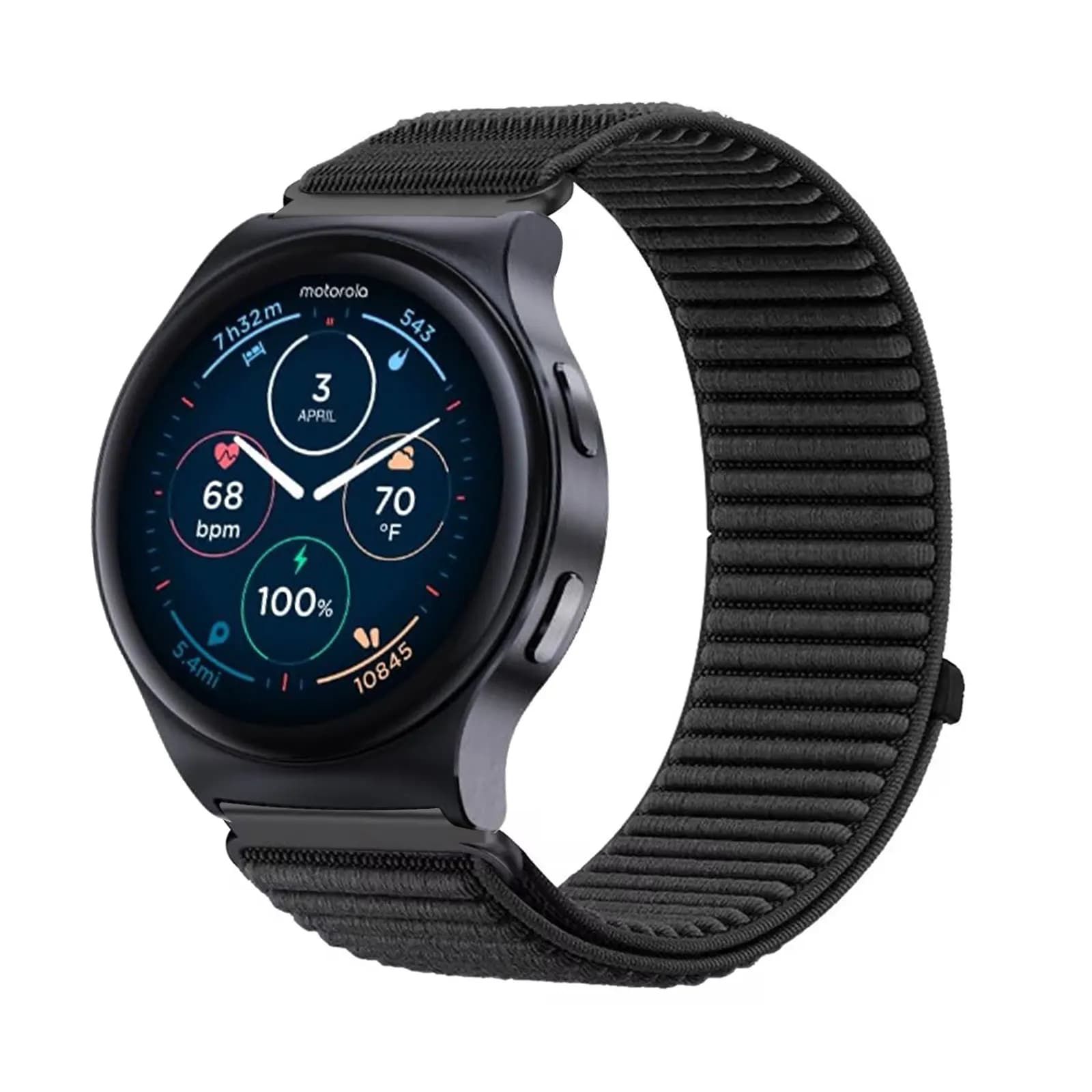 Cinturini in nylon per cinturino Motorola Moto Watch 120, cinturino in nylon elastico con velcro morbido