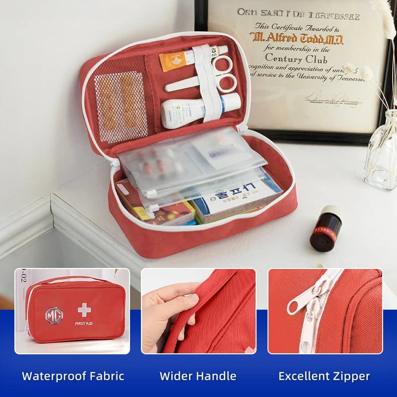 Car First Aid Kit Portable Medicine Bag Outdoor Emergency Box Accessories For Morris Garages MG 6 3 5 7 TF ZR ZS HS GS GT Hector