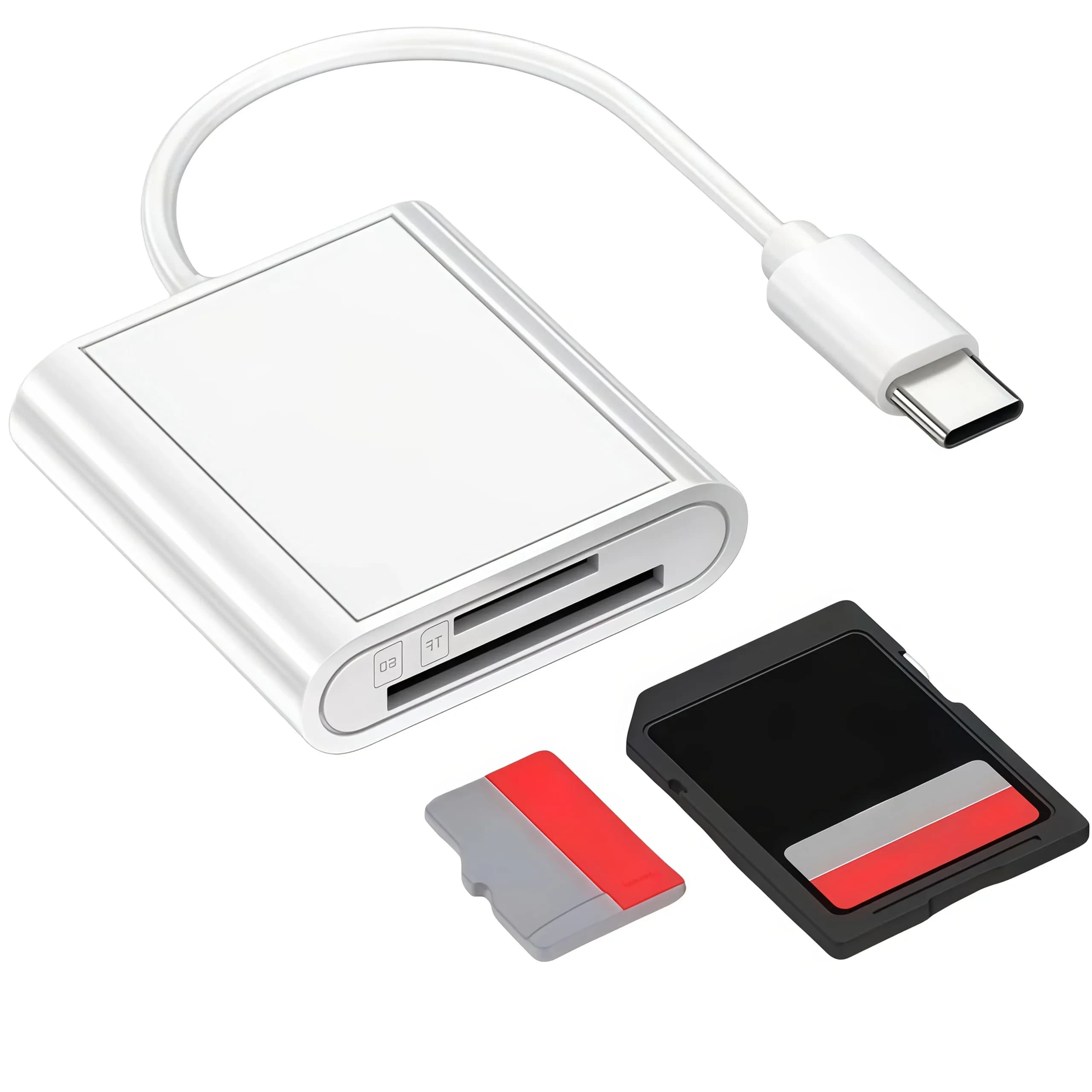 Lettore di schede USB-C OTG - Per schede SD TF, chiavette USB, lettore di schede 2-in-1 Type-C, chiavetta USB, lettore di schede SD TF per iP