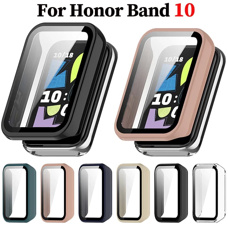 Custodia in vetro per PC per Honor Band 10 Smartwatch Protezione schermo Cornice paraurti per Huawei Honor Band10 Band 10 Custodia protettiva Shell