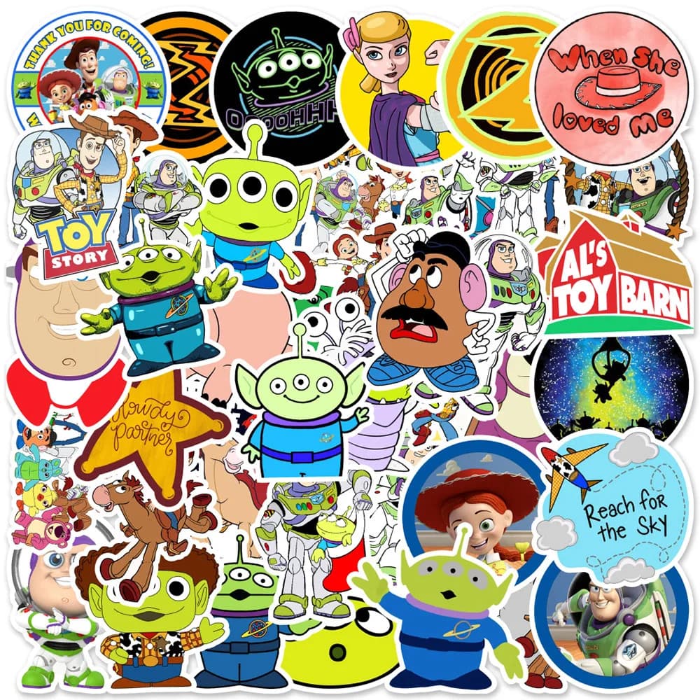 10/30/50 Pezzi Adesivi Divertenti Disney Anime Toy Story, Buzz Lightyear, Woody, Decalcomanie Cartoon, Adesivi Fai-da-Te per Telefono, Laptop, Notebook, Regalo Giocattolo