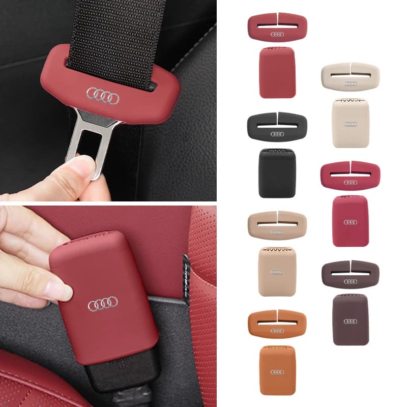 Safety Belt Buckle Cover for Car Silicone Scratch Protection Safety Belt Buckle Protector Interior Car Accessories for Audi Ailroad TT