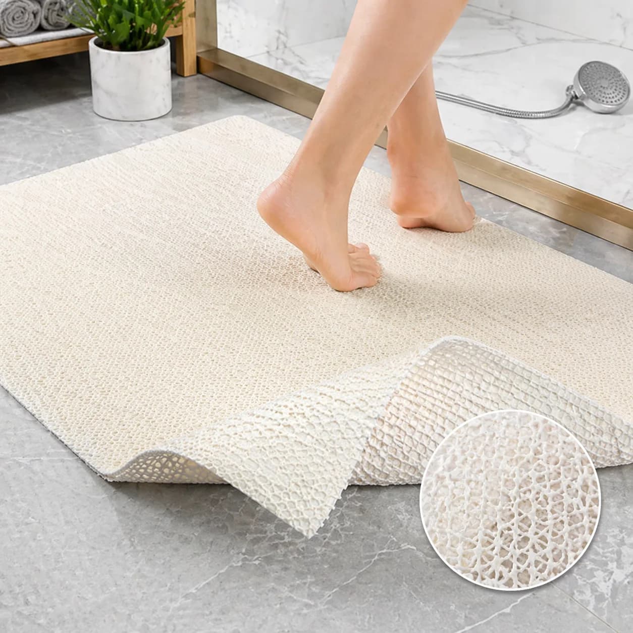 Tappetino da Bagno Antiscivolo in PVC, Tessuto a Rete Antiscivolo per Materasso in Schiuma, Tappeto per Divano, Base per Uso Domestico e Yoga