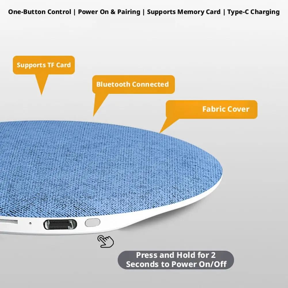 Altoparlante Bluetooth da Comodino per Camera da Letto, con Rumore Bianco a Lunga Durata, Ultra Sottile, Mini Altoparlante Sotto il Cuscino, Regalo per il Sonno