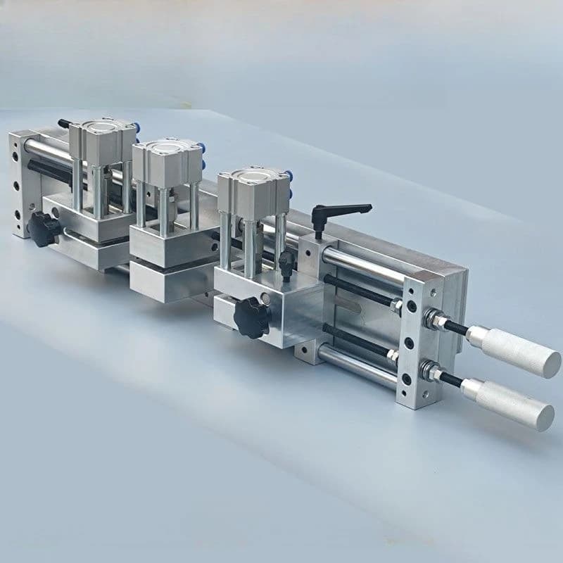 Machine for the production of sealing bags on three sides Punching machine for double cut threads
