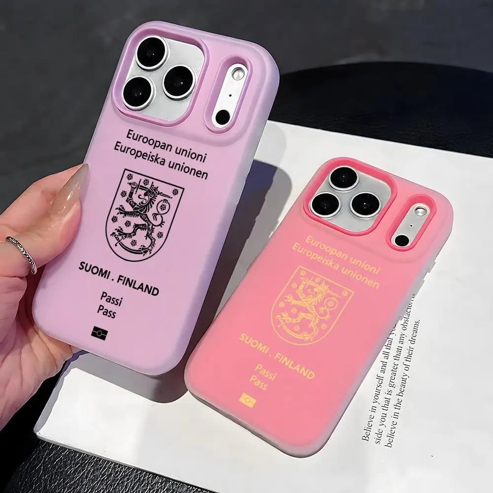 Finnish passport Phone Case 2-in-1 Detachable Clear with Card Holder for iPhone 12-17 Soft Multi-Color