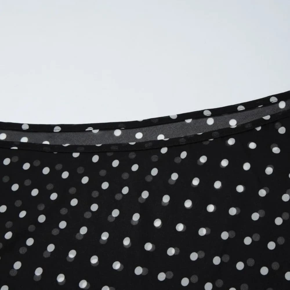 Fashion Transparent Sunscreen Cover-up Cloak Polka Dot Off Shoulder Blouse Short Sheer Top Loose Fit Clear Cover Shirt Vacation