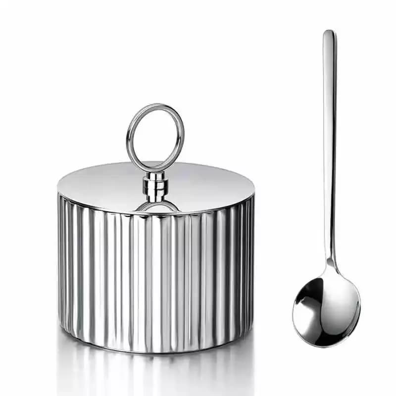 Stainless Steel Spice Jar Set Luxury Sugar Salt Storage Container Kitchen Seasoning Can Decor Box