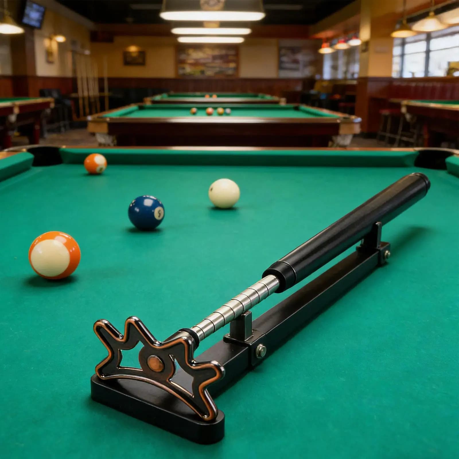 Supporto Ausiliario per Stecca da Biliardo con Manico Telescopico, Rastrelliera di Supporto per Stecca da Snooker per Pratica e Gioco in Club Indoor