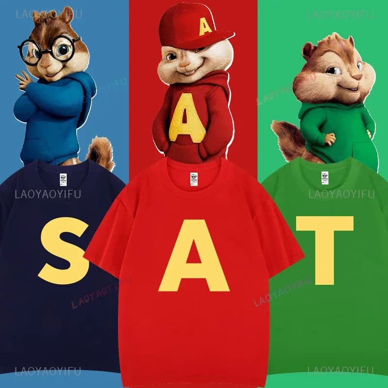 Alvin and The Chipmunks: le magliette grafiche Manfashion da donna Pullover di Squeakquel sono disponibili per la migliore amica T-shirt in cotone