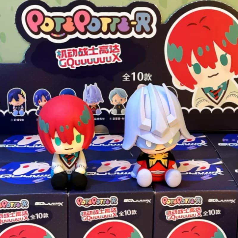 Bandai Originale Mobile Suit Gaoda GQuuuuuuX Char Aznable Potepotte R Blind Box Figure da Collezione Ornamento Regalo per i Fan degli Anime
