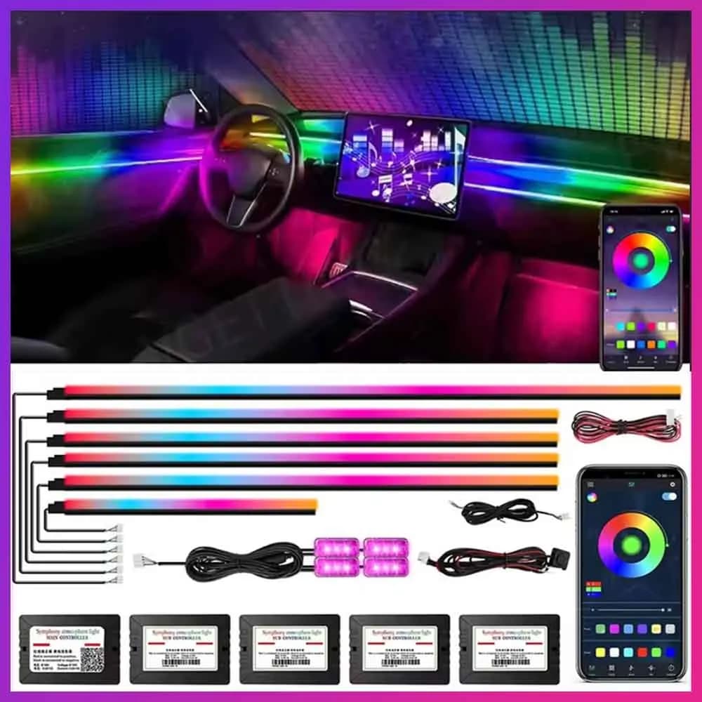 Environmental lights for cars RGB 64 colors LED Internal strip for BMW F10 F11 F20 F30 G01 G02 G05 E36 E39 E60 E87 E91 E92 X3 X4 X5