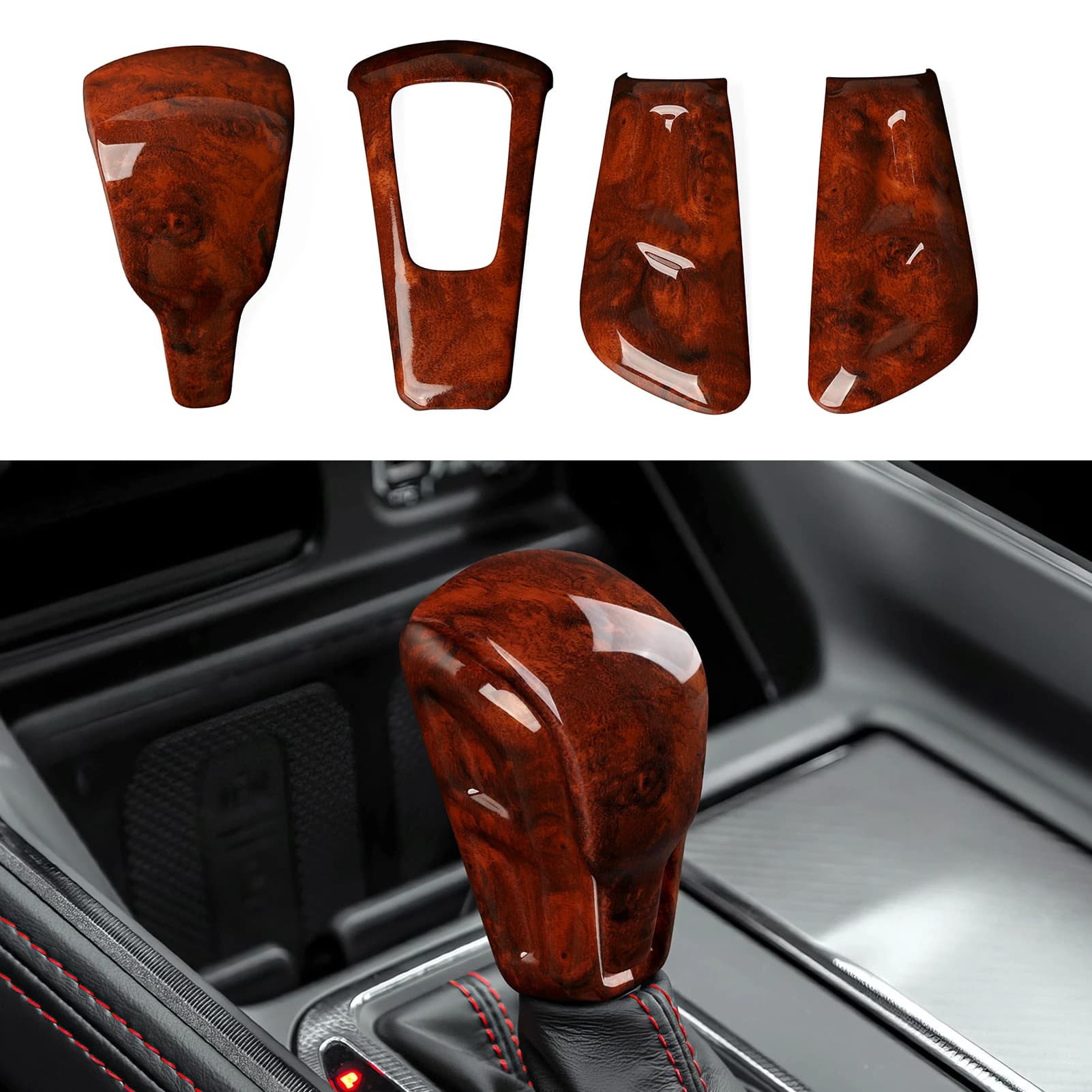Wall sticker for Interior Effect Wood, ABS Accessories for Dodge RAM 1500 TRX 2019-2026, Cover Panel Switch Central Console Auto