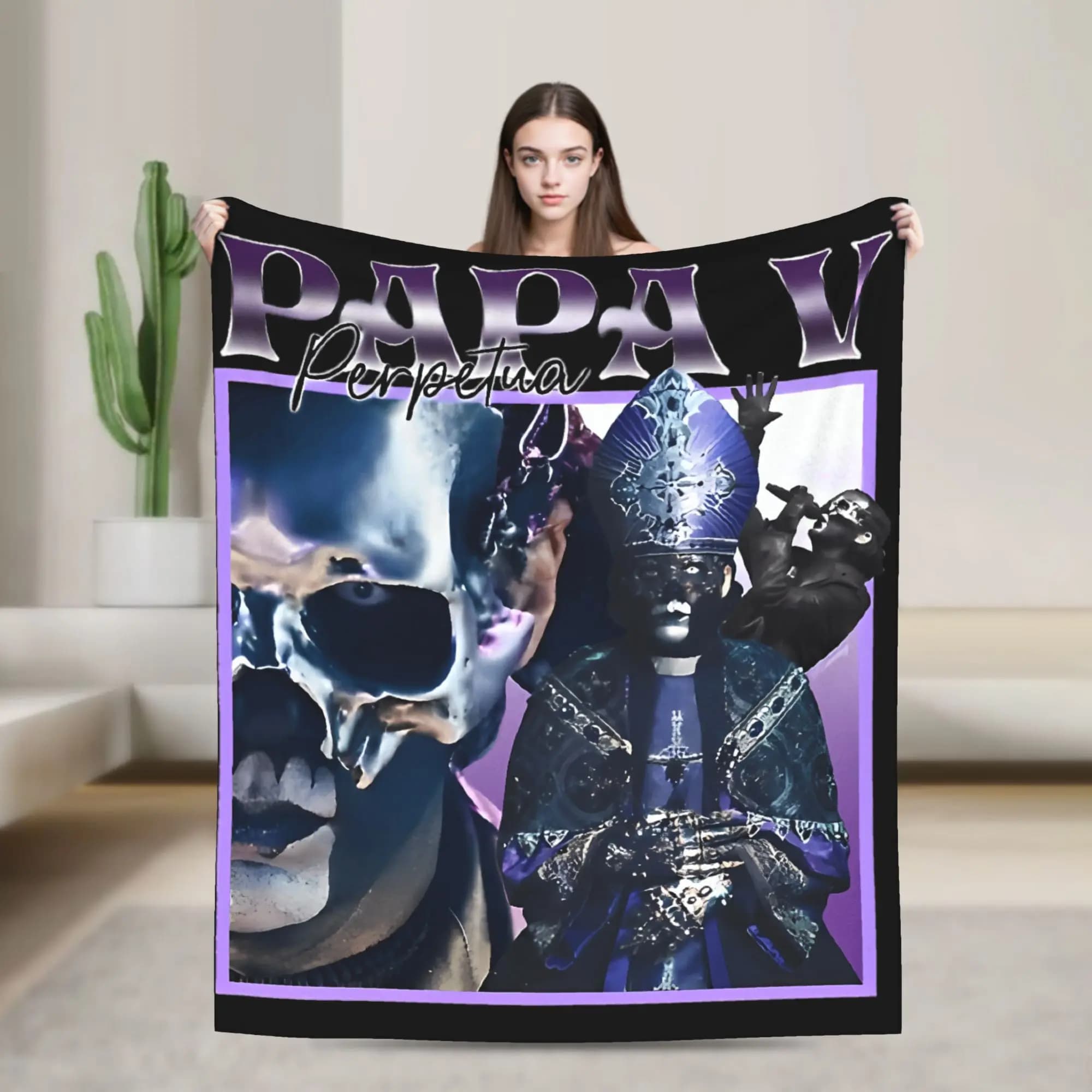 90s Perpetua Ghost Band Blankets Quality Soft Warm Bedding Throws Winter Camping Couch Bed Funny Bedspread