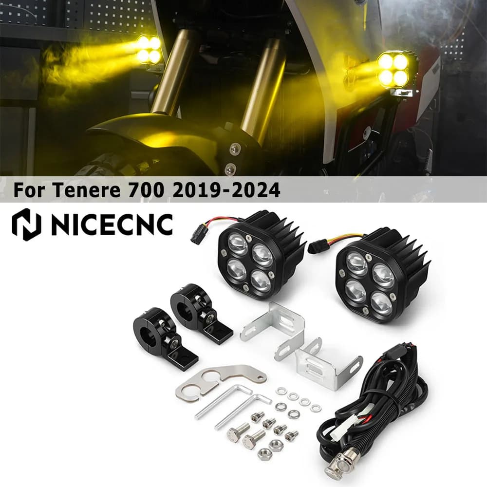 NICECNC Per Yamaha Tenere 700 2019-2024 2020 2021 2022 2023 Moto Ha Condotto La Luce Ausiliaria Luci Aggiuntive Kit di Illuminazione Anteriore
